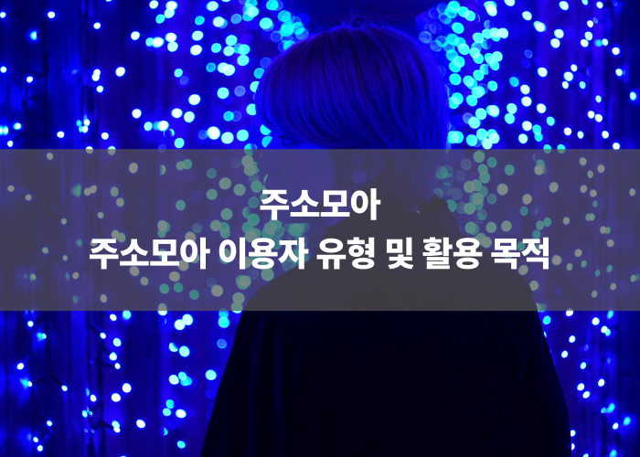 주소모아 이용자 유형 및 활용 목적