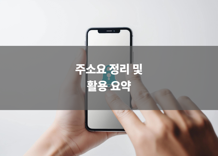 주소요 정리 및 활용 요약